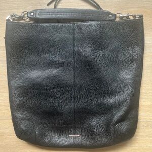 Rebecca Minkoff black pebbled leather hobo-style handbag